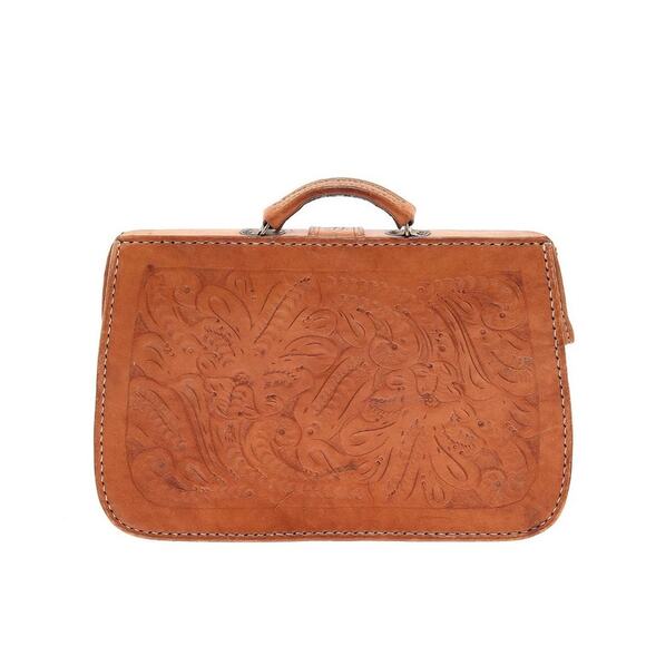 Vintage Tooled leather Western Briefcase - Picture 2 of 16